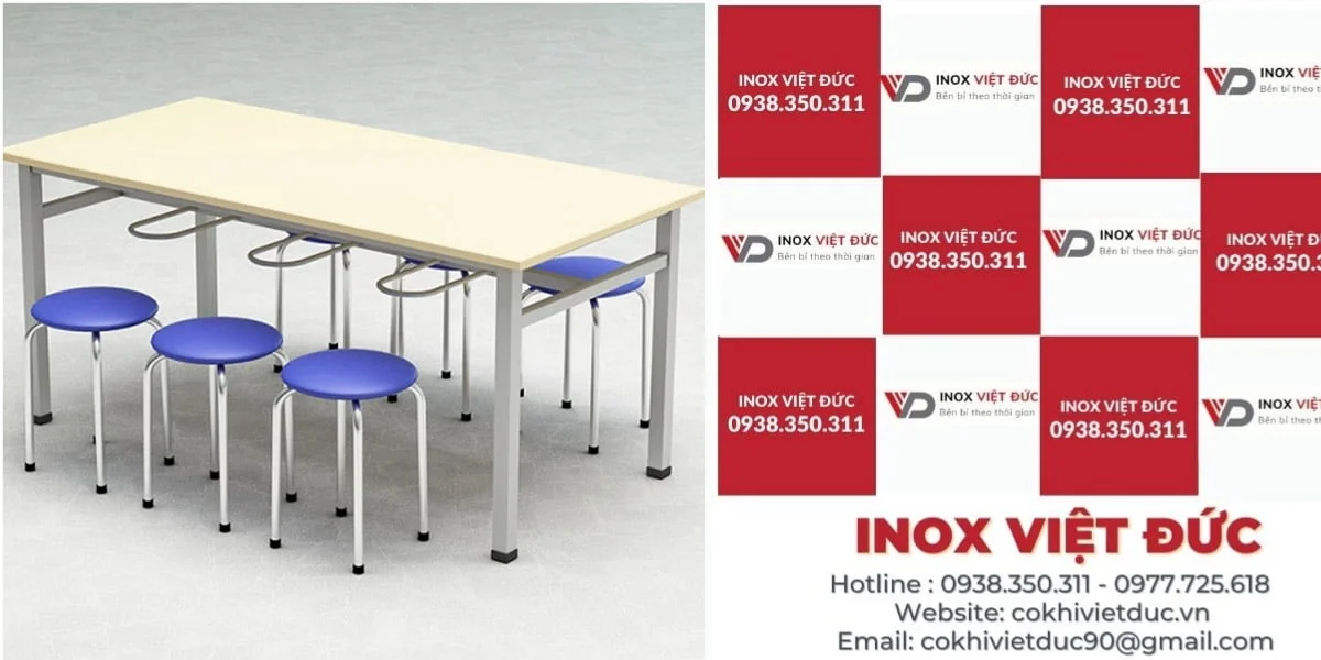 Bàn gấp chân inox mặt gỗ 36 33