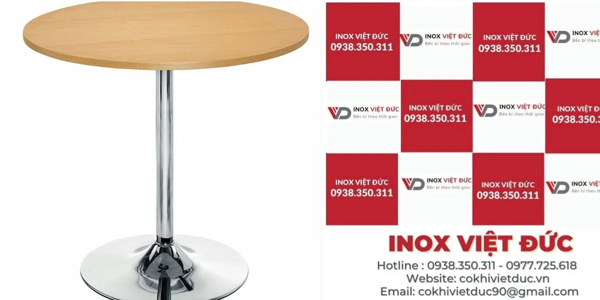 Bàn gấp chân inox mặt gỗ 20 bàn gỗ chân inox