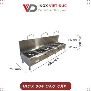 Bếp Á công nghiệp 5 họng kèm vòi rửa BA-32