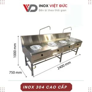 Bếp á 4 họng công nghiệp kèm vòi rửa BA-27