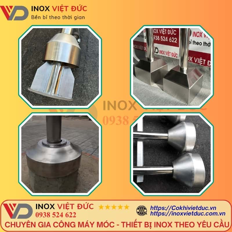 Cột Cờ Inox 304 Cao Cấp 44 Chân đế cột cờ inox 6m