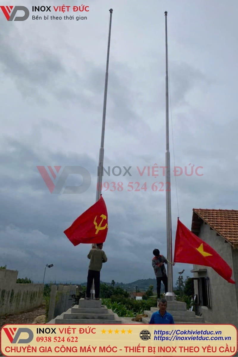 Cột cờ inox 304 cao 14m