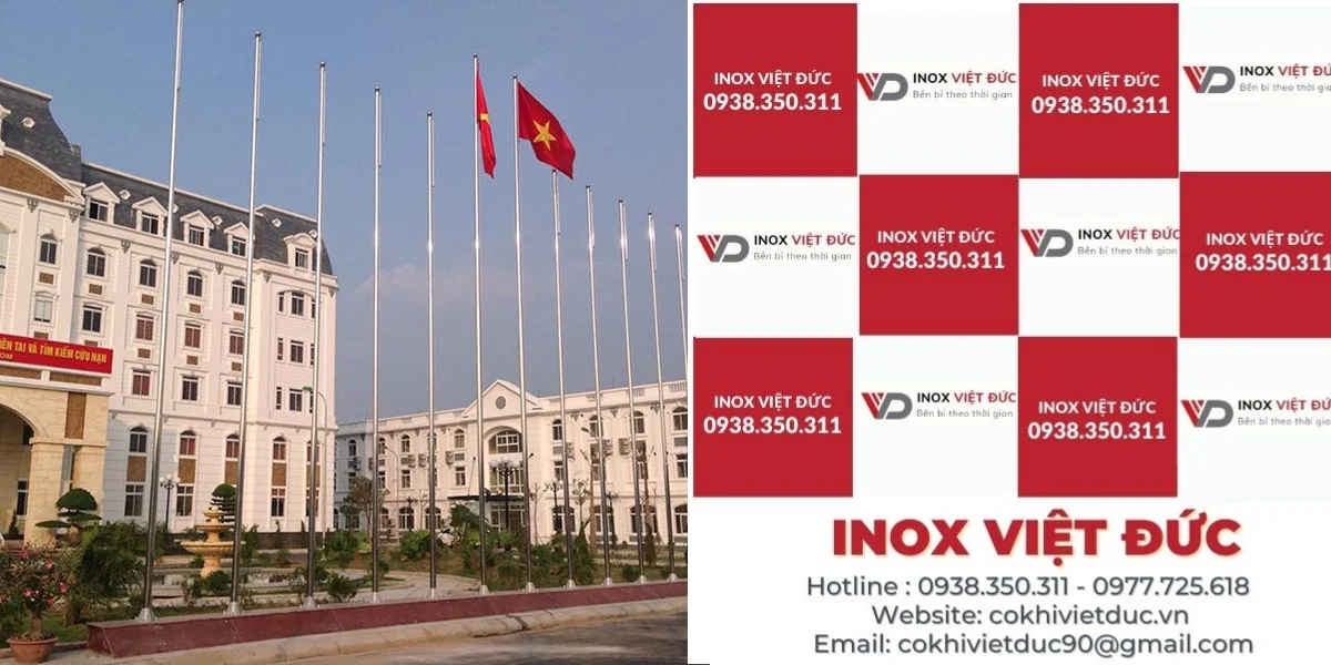 Cột Cờ Inox 18M Ngoài Trời 48 22