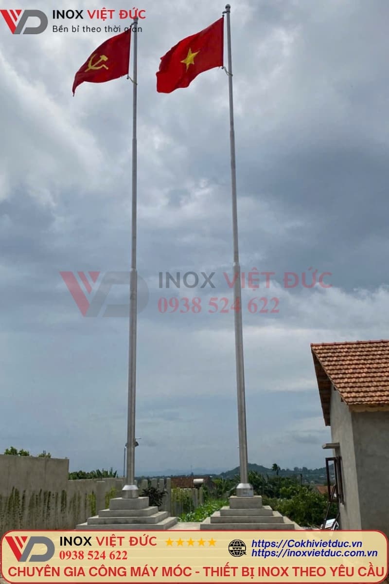 Cột cờ inox 304 cao 12m