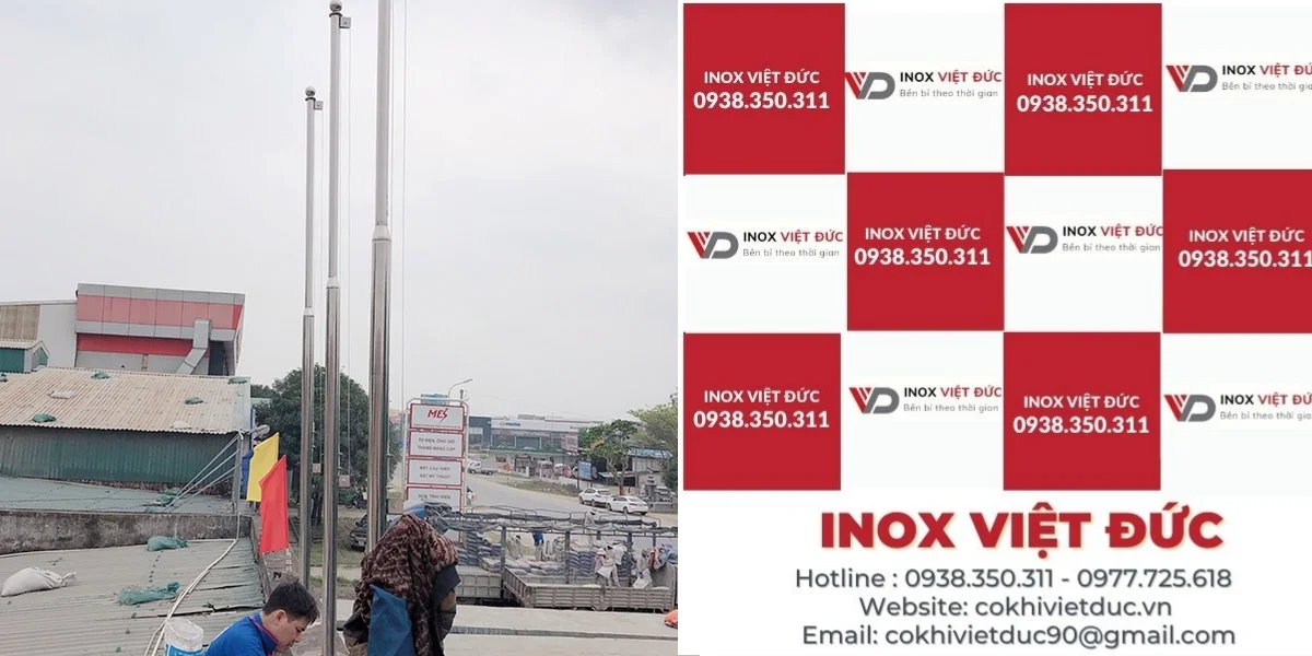 Cột Cờ Inox 18M Ngoài Trời 45 19
