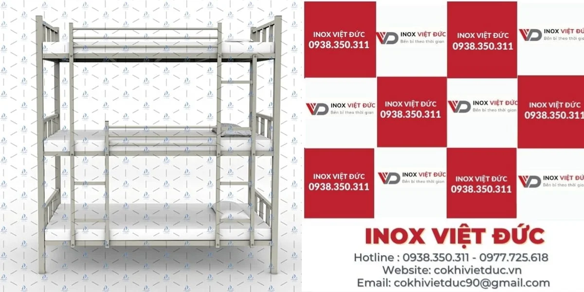 giường 3 tầng sắt