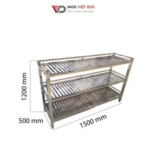 khay inox đựng chén bát 1 tầng - 2 tầng