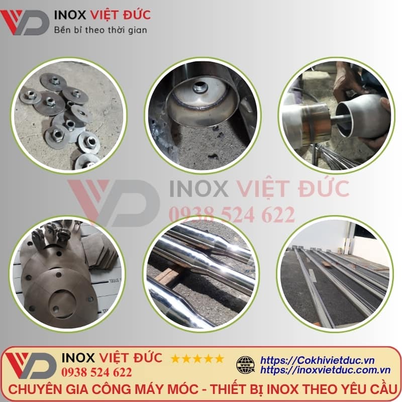 Kết cấu nối ống cột cờ inox