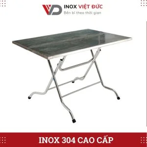 bàn inox xếp tròn gấp gọn