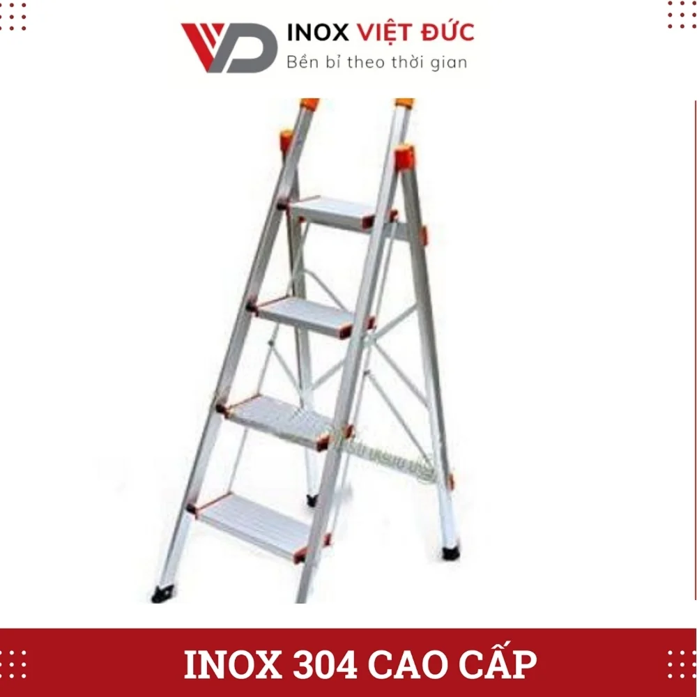 Thang Inox Xếp Gọn 9 Bậc Chắc Chắn 