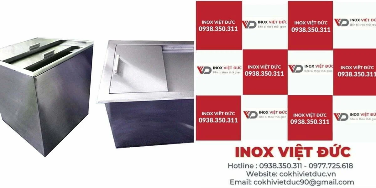 THÙNG ĐÁ INOX ÂM BÀN quầy bar Có Khay Topping TD-TP32 15 12