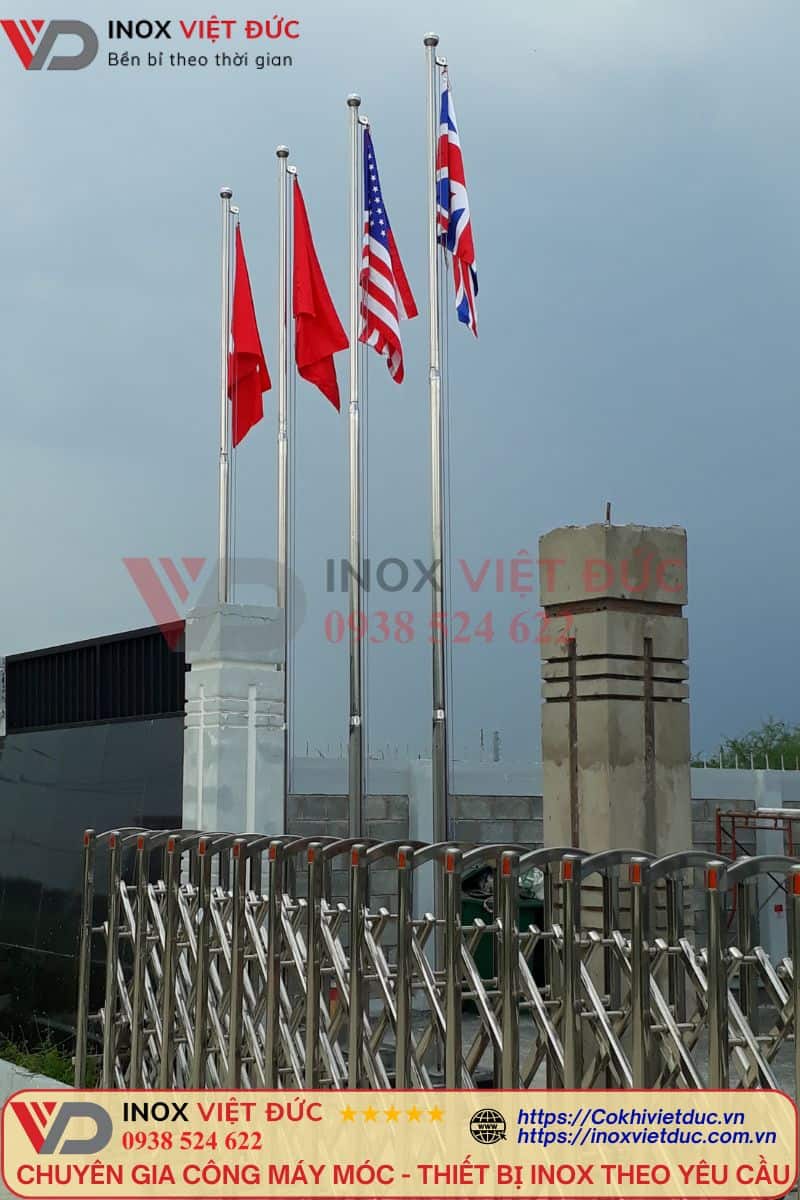 Cột Cờ Inox 304 Cao Cấp 37 Cột cờ inox 304 cao 7m ngoài trời