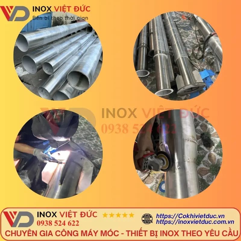 Gia công cột cờ inox 360